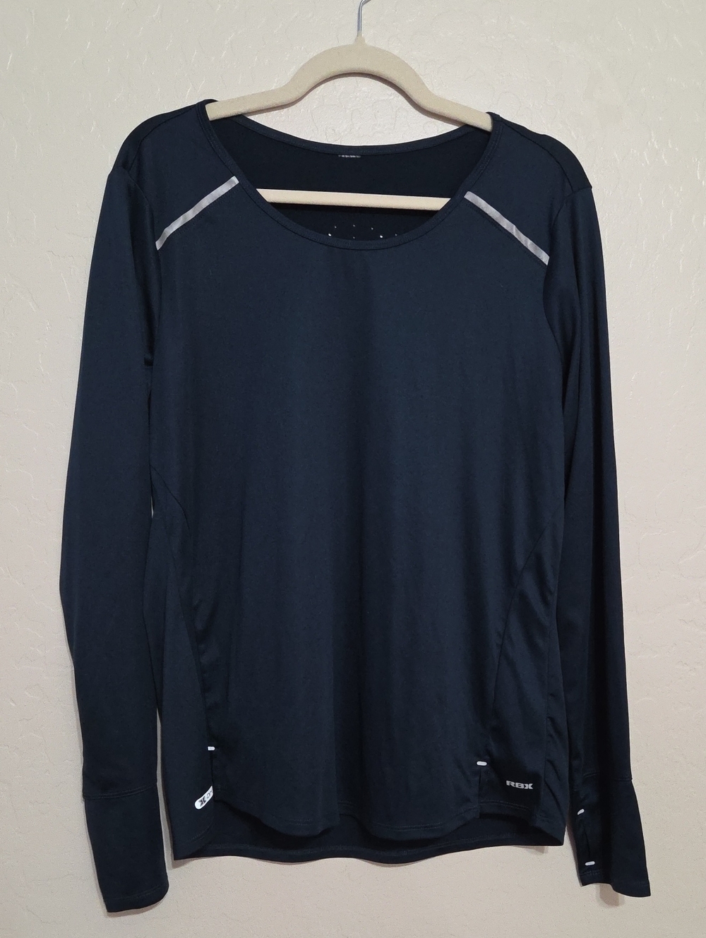 Women’s Dark Teal Long Sleeve Performance Tee with Reflective Accents